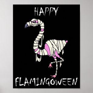 Flamingoween Funny Halloween Flamingo Poster