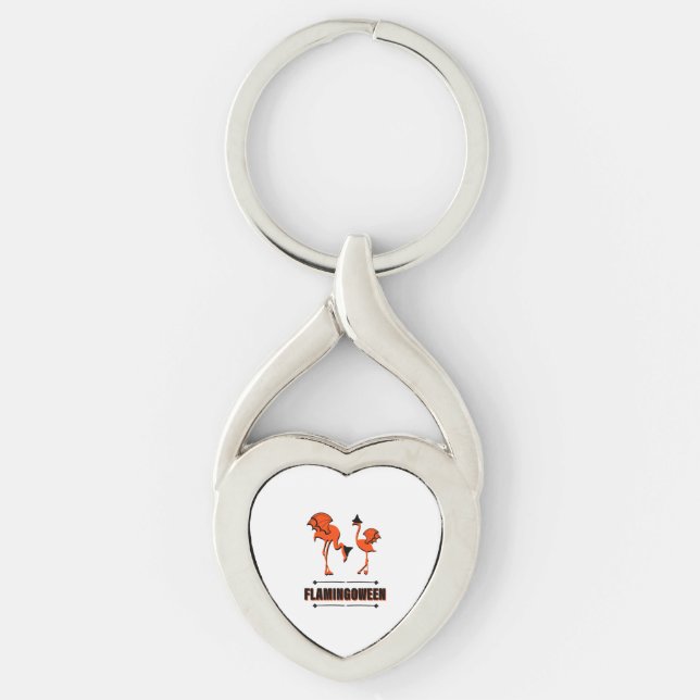 Flamingoween - Halloween Key Ring (Front)