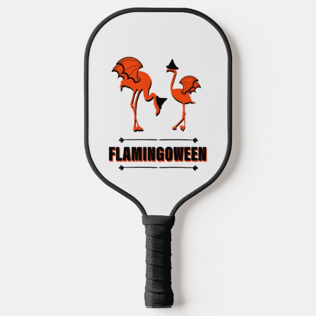 Flamingoween - Halloween Pickleball Paddle (Front)