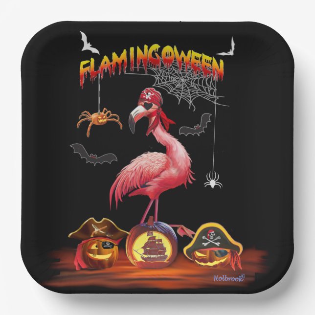 FLAMINGOWEEN PAPER PLATE (Front)