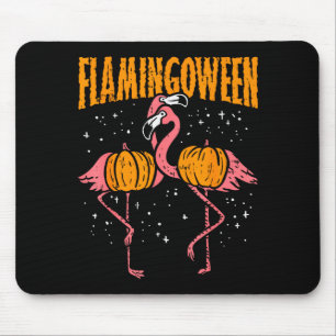 Flamingoween Pumpkin Flamingos Funny Bird Hallowee Mouse Mat