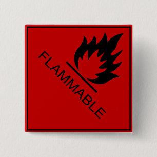 Flammable 15 Cm Square Badge