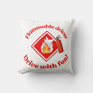 Flammable Driver Trucker Funny ADR Hazmat Cushion