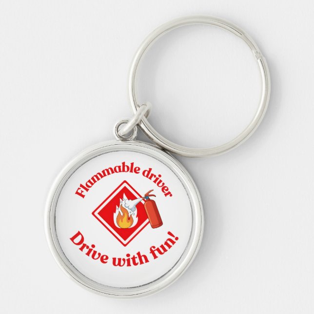 Flammable Driver Trucker | Funny ADR Hazmat Key Ring (Front)