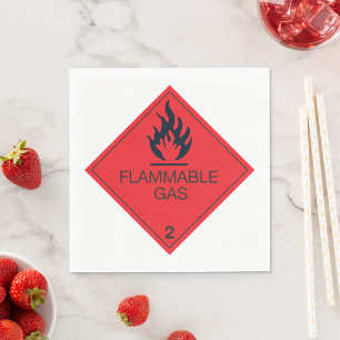 Flammable Gas Safety Label Hazard Warning Sign  Napkin