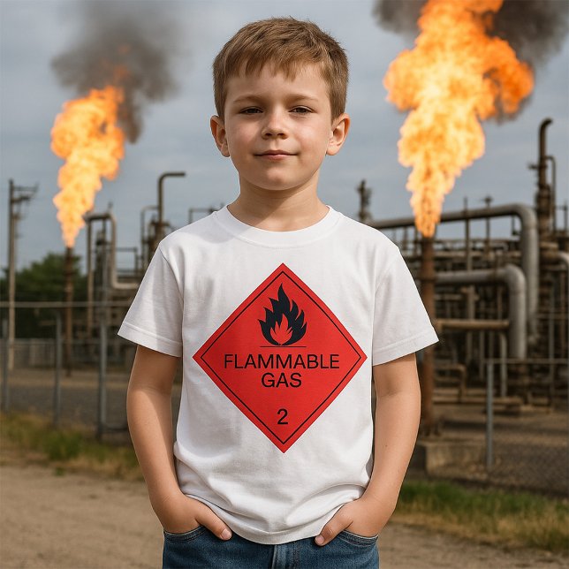 Flammable Gas Safety Label Hazard Warning Sign  T-Shirt (Creator Uploaded)