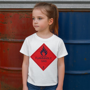 Flammable Gas Safety Label Hazard Warning Sign  T-Shirt