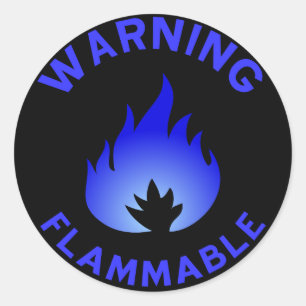 Flammable Warning Sticker (blue)