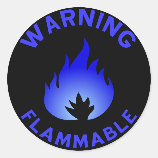 Flammable Warning Sticker (blue) (Front)