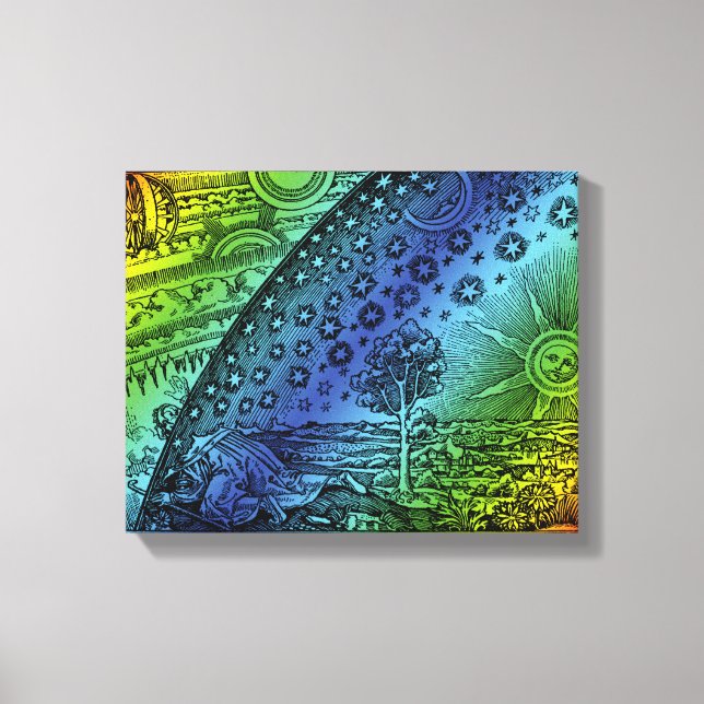 Flammarion Heaven and Earth Engraving Artwork Canvas Print (Front)
