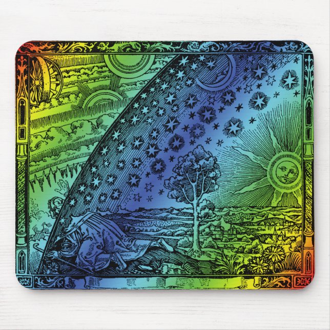 Flammarion Heaven and Earth Engraving Artwork Mouse Mat (Front)