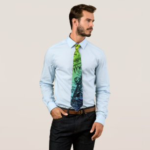 Flammarion Heaven and Earth Engraving Artwork Tie