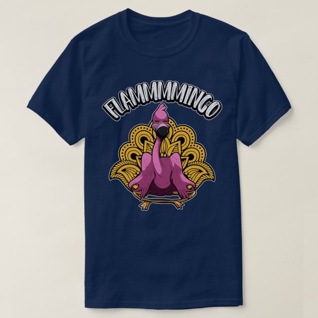 Flammmmingo Yoga Flamingo Meditates T-Shirt (Design Front)