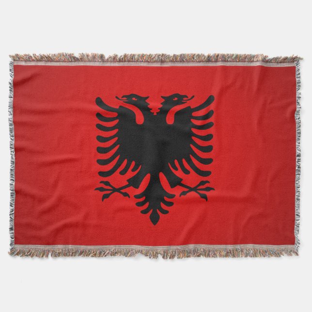 Flamuri i shqiperise throw blanket (Front)