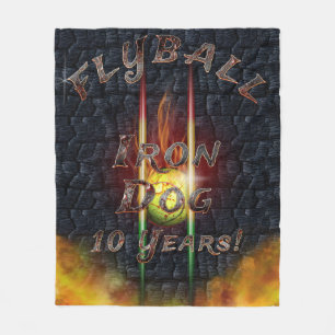 Flamz Flyball Iron Dog - 10 years of competition! Fleece Blanket