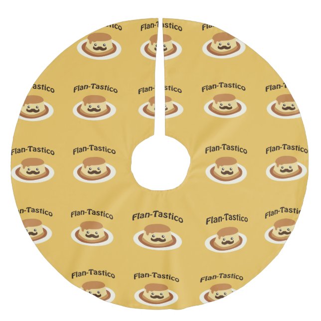 Flan-Tastico! Cute Flan Brushed Polyester Tree Skirt (Front)