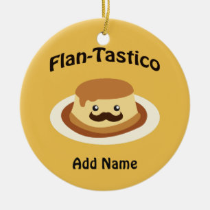 Flan-Tastico! Cute Flan Ceramic Tree Decoration