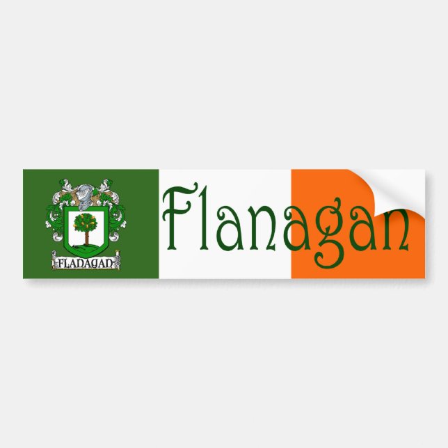 Flanagan Coat of Arms Flag Bumper Sticker (Front)