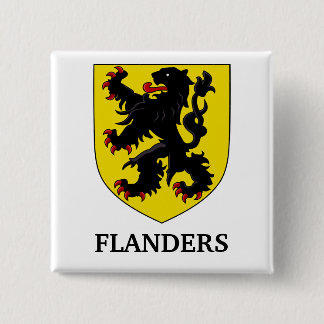 Flanders Coat of Arms Heraldic Lion 15 Cm Square Badge