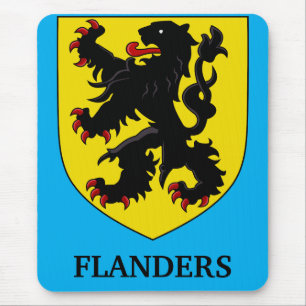 Flanders Coat of Arms Heraldic Lion Mouse Mat