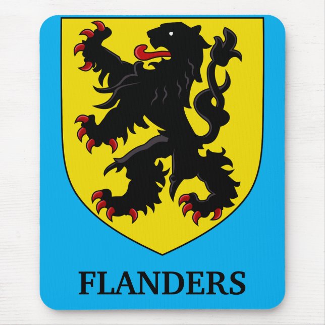 Flanders Coat of Arms Heraldic Lion Mouse Mat (Front)