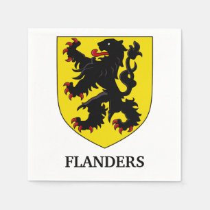 Flanders Coat of Arms Heraldic Lion Napkin