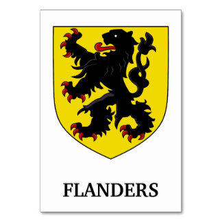 Flanders Coat of Arms Heraldic Lion Table Number