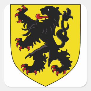 Flanders Coat of Arms Square Sticker