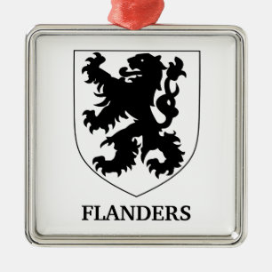 Flanders Lion Graphic Design Art Metal Tree Decoration