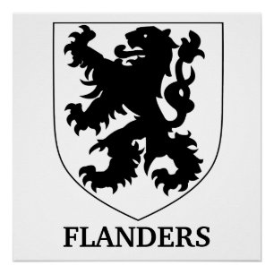 Flanders Lion Graphic Design Art Poster