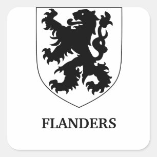 Flanders Lion Graphic Design Art Square Sticker