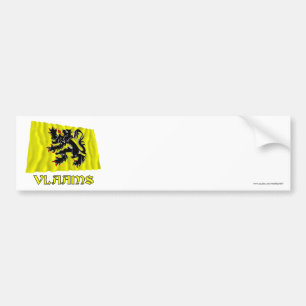 Flanders Region Waving Flag with Name Bumper Sticker