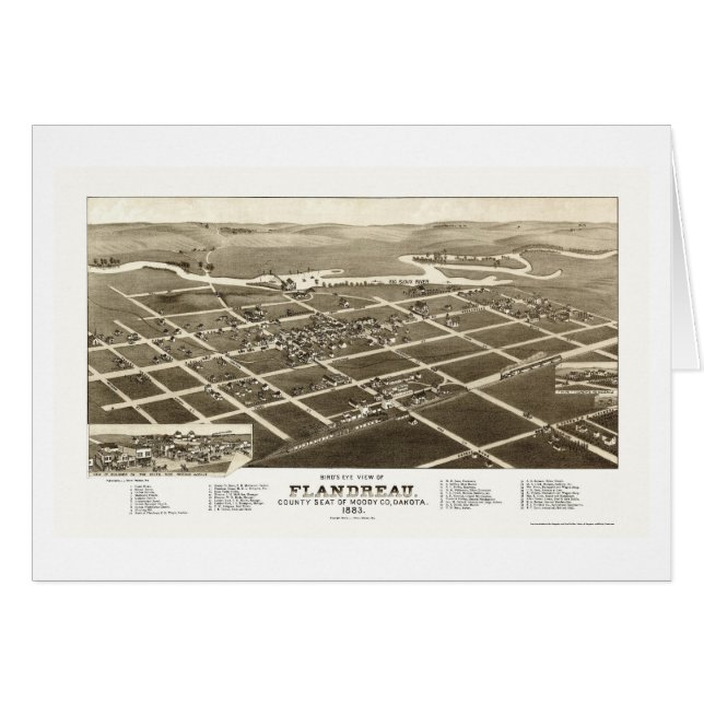 Flandreau, SD Panoramic Map - 1883 (Front Horizontal)