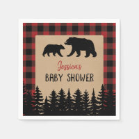 Flannel Adventure Bear Baby Shower Decor