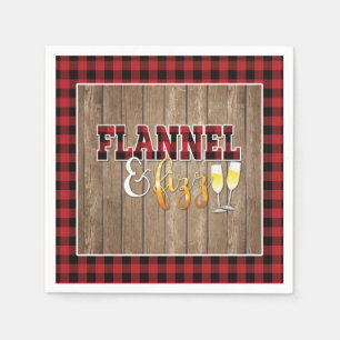 Flannel and Fizz Paper Napkin - Red - Wood
