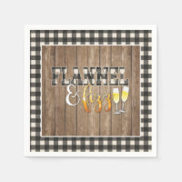 Flannel and Fizz Paper Napkin - White - Wood