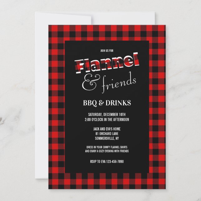 Flannel and Friends Invitation (Front)