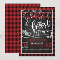 Flannel and Frost Birthday Party Invitation - BR