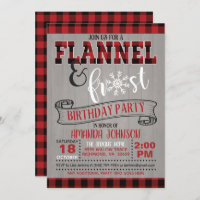 Flannel and Frost Birthday Party Invitation - GR