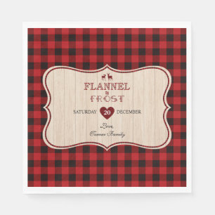 Flannel and Frost Lumberjack Christmas Holiday Napkin