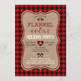 Flannel and Frost Lumberjack Holiday Party Invitation