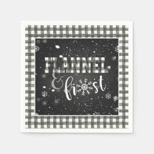 Flannel and Frost Paper Napkin - White - Snow