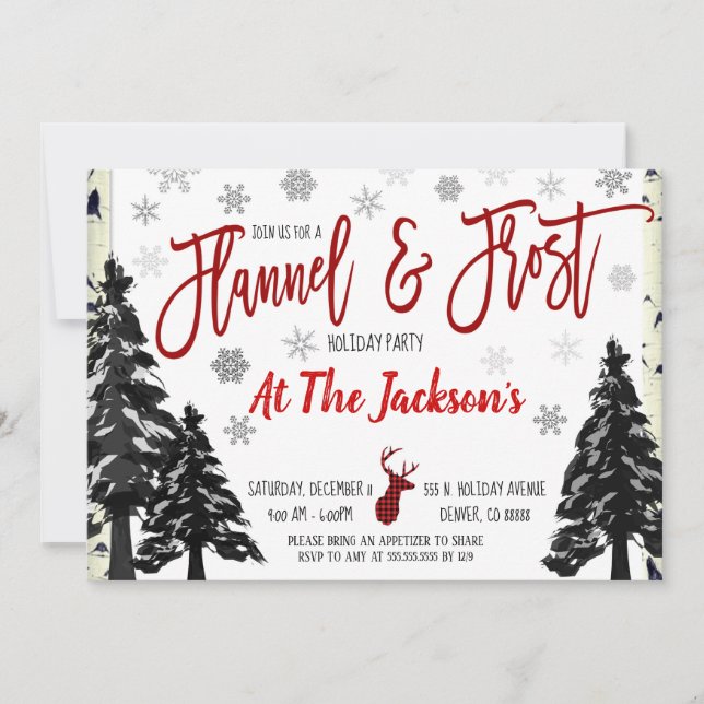 Flannel and Frost Party Invitation (Front)