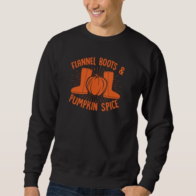 Flannel Boots And Pumpkin Spice Sweatshirt (Front)