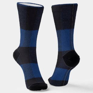 Flannel Buffalo Plaid Blue lumberjack texture Socks