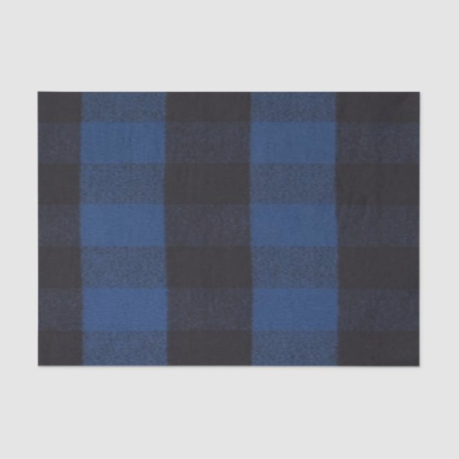 Flannel Buffalo Plaid Blue lumberjack texture Tissue Paper (Front)