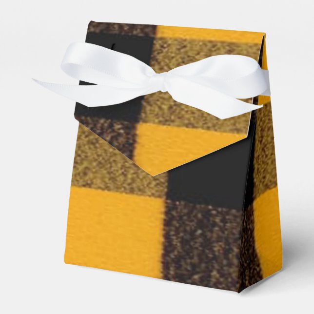 Flannel Buffalo Plaid Yellow lumberjack texture Favour Box (Front Side)