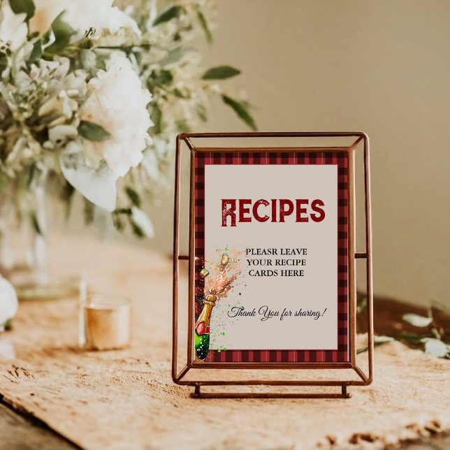 Flannel & fizz  Leave your Recipes Bridal shower Poster (Creator Uploaded)