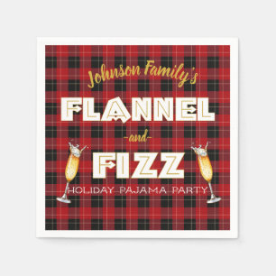 Flannel & Fizz  Red & Black Buffalo Plaid Party Napkin