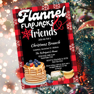 Flannel Flapjacks and Friends Christmas Brunch Invitation